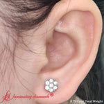 Load image into Gallery viewer, 0.75 Carat 7 Stone Flower Diamond Earring