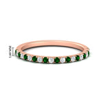 Load image into Gallery viewer, 0.15-ct-delicate-u-prong-stack-emerald-band-in-rose-gold-FD8370GEMGR-0.15CT-NL-RG-HW.jpg
