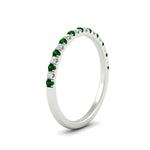 Load image into Gallery viewer, 0.15-ct-delicate-u-prong-stack-emerald-band-in-white-gold-FD8370GEMGRANGLE2-0.15CT-NL-WG.jpg