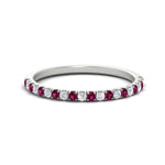 Load image into Gallery viewer, 0.15-ct-delicate-u-prong-stack-pink-sapphire-band-in-white-gold-FD8370GSADRPI-0.15CT-NL-WG.jpg