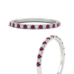 Load image into Gallery viewer, 0.15-ct-delicate-u-prong-stack-pink-sapphire-band-in-white-gold-FD8370GSADRPIANGLE3-0.15CT-NL-WG.jpg