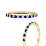 Load image into Gallery viewer, 0.15-ct-delicate-u-prong-stack-sapphire-band-in-yellow-gold-FD8370GSABLANGLE3-0.15CT-NL-YG.jpg