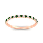 Load image into Gallery viewer, 0.20-ct-delicate-womens-custom-emerald-wedding-band-in-rose-gold-FD8370GEMGRANGLE5-0.20CT-NL-RG.jpg