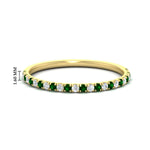 Load image into Gallery viewer, 0.20-ct-delicate-womens-custom-emerald-wedding-band-in-yellow-gold-FD8370GEMGR-0.20CT-NL-YG-HW.jpg