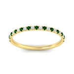 Load image into Gallery viewer, 0.20-ct-delicate-womens-custom-emerald-wedding-band-in-yellow-gold-FD8370GEMGRANGLE5-0.20CT-NL-YG.jpg