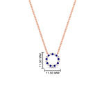 Load image into Gallery viewer, 0.25-carat-circle-round-sapphire-pendant-in-rose-gold-FDPD11271GSABLANGLE1-0.25CT_20-NL-RG-HW