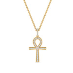 Load image into Gallery viewer, 0.25-carat-diamond-ankh-cross-pendant-in-FDPD11003-NL-YG