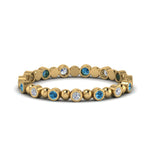 Load image into Gallery viewer, 0.25-carat-diamond-bezel-bead-wedding-band-with-blue-topaz-in-yellow-gold-FDEWB123630RO(1.50MM)GICBLTO-NL-YG.jpg