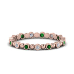 Load image into Gallery viewer, 0.25-carat-diamond-bezel-bead-wedding-band-with-emerald-in-rose-gold-FDEWB123630RO(1.50MM)GEMGR-NL-RG.jpg