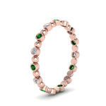 Load image into Gallery viewer, 0.25-carat-diamond-bezel-bead-wedding-band-with-emerald-in-rose-gold-FDEWB123630RO(1.50MM)GEMGR-NL-RG.jpg