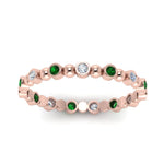 Load image into Gallery viewer, 0.25-carat-diamond-bezel-bead-wedding-band-with-emerald-in-rose-gold-FDEWB123630RO(1.50MM)GEMGR-NL-RG.jpg