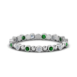 Load image into Gallery viewer, 0.25-carat-diamond-bezel-bead-wedding-band-with-emerald-in-white-gold-FDEWB123630RO(1.50MM)GEMGR-NL-WG.jpg
