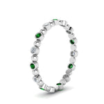 Load image into Gallery viewer, 0.25-carat-diamond-bezel-bead-wedding-band-with-emerald-in-white-gold-FDEWB123630RO(1.50MM)GEMGR-NL-WG.jpg