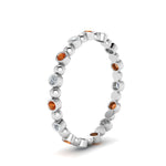 Load image into Gallery viewer, 0.25-carat-diamond-bezel-bead-wedding-band-with-orange-sapphire-in-white-gold-FDEWB123630RO(1.50MM)GSAOR-NL-WG.jpg