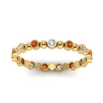 Load image into Gallery viewer, 0.25-carat-diamond-bezel-bead-wedding-band-with-orange-sapphire-in-yellow-gold-FDEWB123630RO(1.50MM)GSAOR-NL-YG.jpg