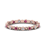 Load image into Gallery viewer, 0.25-carat-diamond-bezel-bead-wedding-band-with-pink-sapphire-in-rose-gold-FDEWB123630RO(1.50MM)GSADRPI-NL-RG.jpg