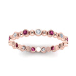 Load image into Gallery viewer, 0.25-carat-diamond-bezel-bead-wedding-band-with-pink-sapphire-in-rose-gold-FDEWB123630RO(1.50MM)GSADRPI-NL-RG.jpg