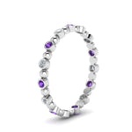 Load image into Gallery viewer, 0.25-carat-diamond-bezel-bead-wedding-band-with-purple-topaz-in-white-gold-FDEWB123630RO(1.50MM)GVITO-NL-WG.jpg