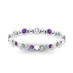 Load image into Gallery viewer, 0.25-carat-diamond-bezel-bead-wedding-band-with-purple-topaz-in-white-gold-FDEWB123630RO(1.50MM)GVITO-NL-WG.jpg