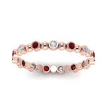 Load image into Gallery viewer, 0.25-carat-diamond-bezel-bead-wedding-band-with-ruby-in-rose-gold-FDEWB123630RO(1.50MM)GRUDR-NL-RG.jpg
