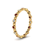 Load image into Gallery viewer, 0.25-carat-diamond-bezel-bead-wedding-band-with-ruby-in-yellow-gold-FDEWB123630RO(1.50MM)GRUDR-NL-YG.jpg