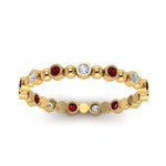 Load image into Gallery viewer, 0.25-carat-diamond-bezel-bead-wedding-band-with-ruby-in-yellow-gold-FDEWB123630RO(1.50MM)GRUDR-NL-YG.jpg