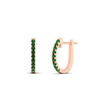 Load image into Gallery viewer, 0.25-carat-emerald-huggie-hoop-earrings-in-rose-gold-FDEAR11260GEMGRANGLE2-0.25-NL-RG
