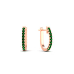 Load image into Gallery viewer, 0.25-carat-emerald-huggie-hoop-earrings-in-rose-gold-FDEAR11260GEMGRANGLE2-0.25-NL-RG