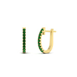 Load image into Gallery viewer, 0.25-carat-emerald-huggie-hoop-earrings-in-yellow-gold-FDEAR11260GEMGRANGLE2-0.25-NL-YG