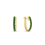 Load image into Gallery viewer, 0.25-carat-emerald-huggie-hoop-earrings-in-yellow-gold-FDEAR11260GEMGRANGLE2-0.25-NL-YG