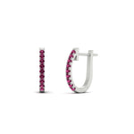 Load image into Gallery viewer, 0.25-carat-pink-sapphire-huggie-hoop-earrings-in-white-gold-FDEAR11260GSADRPIANGLE2-0.25-NL-WG