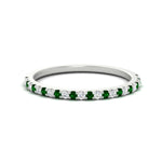 Load image into Gallery viewer, 0.25-carat-round-emerald-wedding-ring-in-white-gold-FD8370GEMGR-0.25CT-NL-WG.jpg