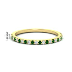Load image into Gallery viewer, 0.25-carat-round-emerald-wedding-ring-in-yellow-gold-FD8370GEMGR-0.25CT-NL-YG-HW.jpg