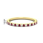 Load image into Gallery viewer, 0.25-carat-round-pink-sapphire-wedding-ring-in-yellow-gold-FD8370GSADRPI-0.25CT-NL-YG-HW.jpg