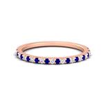 Load image into Gallery viewer, 0.25-carat-round-sapphire-wedding-ring-in-rose-gold-FD8370GSABL-0.25CT-NL-RG.jpg