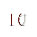 Load image into Gallery viewer, 0.25-carat-ruby-huggie-hoop-earrings-in-white-gold-FDEAR11260GRUDRANGLE2-0.25-NL-WG
