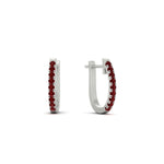 Load image into Gallery viewer, 0.25-carat-ruby-huggie-hoop-earrings-in-white-gold-FDEAR11260GRUDRANGLE2-0.25-NL-WG