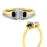 Load image into Gallery viewer, 0.25-ct-emerald-cut-three-stone-black-diamond-engagement-ring-in-yellow-gold-fdenr9299emgblackangle3-0.25ct-nl-yg.jpg