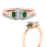 Load image into Gallery viewer, 0.25-ct-emerald-cut-three-stone-emerald-engagement-ring-in-rose-gold-fdenr9299emgemgrangle3-0.25ct-nl-rg.jpg