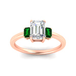 Load image into Gallery viewer, 0.25-ct-emerald-cut-three-stone-emerald-engagement-ring-in-rose-gold-fdenr9299emgemgrangle5-0.25ct-nl-rg.jpg