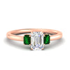 Load image into Gallery viewer, 0.25-ct-emerald-cut-three-stone-emerald-engagement-ring-in-rose-gold-fdenr9299emgemgrsleep-0.25ct-nl-rg.jpg