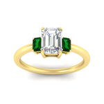 Load image into Gallery viewer, 0.25-ct-emerald-cut-three-stone-emerald-engagement-ring-in-yellow-gold-fdenr9299emgemgrangle5-0.25ct-nl-yg.jpg