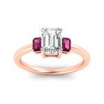 Load image into Gallery viewer, 0.25-ct-emerald-cut-three-stone-pink-sapphire-engagement-ring-in-rose-gold-fdenr9299emgsadrpiangle5-0.25ct-nl-rg.jpg