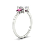 Load image into Gallery viewer, 0.25-ct-emerald-cut-three-stone-pink-sapphire-engagement-ring-in-white-gold-fdenr9299emgsadrpiangle2-0.25ct-nl-wg.jpg