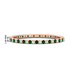 Load image into Gallery viewer, 0.25-ct-round-diamond-eternity-band-with-emerald-in-rose-gold-FDEWB8371GEMGR-0.25CT-NL-RG-HW