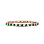 Load image into Gallery viewer, 0.25-ct-round-diamond-eternity-band-with-emerald-in-rose-gold-FDEWB8371GEMGR-0.25CT-NL-RG