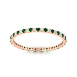 Load image into Gallery viewer, 0.25-ct-round-diamond-eternity-band-with-emerald-in-rose-gold-FDEWB8371GEMGRANGLE5-0.25CT-NL-RG