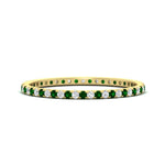 Load image into Gallery viewer, 0.25-ct-round-diamond-eternity-band-with-emerald-in-yellow-gold-FDEWB8371GEMGR-0.25CT-NL-YG