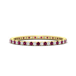 Load image into Gallery viewer, 0.25-ct-round-diamond-eternity-band-with-pink-sapphire-in-yellow-gold-FDEWB8371GSADRPI-0.25CT-NL-YG