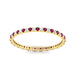 Load image into Gallery viewer, 0.25-ct-round-diamond-eternity-band-with-pink-sapphire-in-yellow-gold-FDEWB8371GSADRPIANGLE5-0.25CT-NL-YG